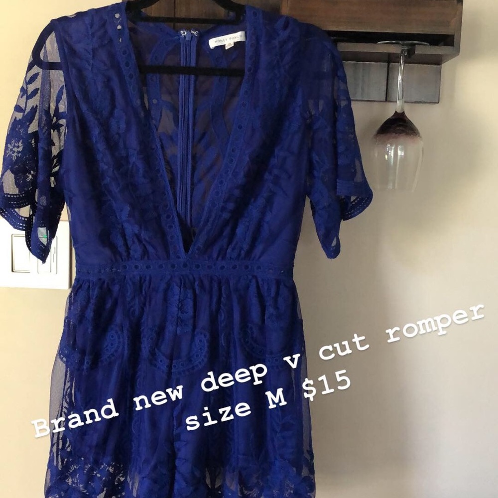 Deep v cut romper